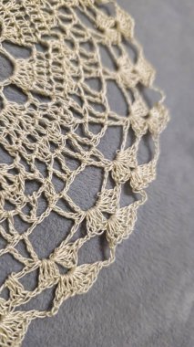 Peçete ve perdeler için tığ işi deseni. El yapımı. Pamuk. Boşluğu kopyala