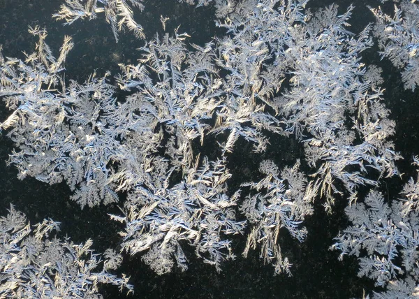 Frost painting on the balcony glass