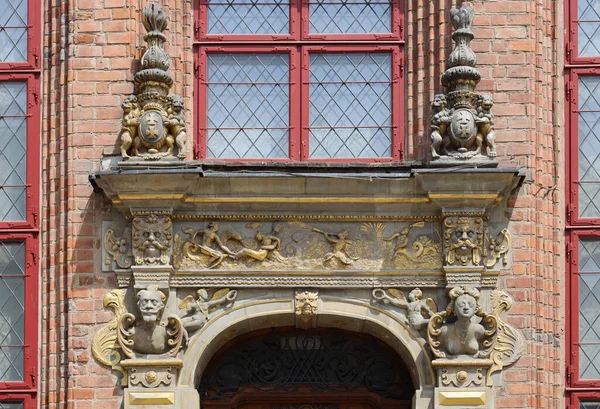 Ornamenten Van Het Huis Het Middeleeuwse Gdansk Polen — Stockfoto