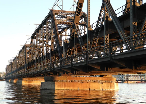 Γέφυρα Διπλού Σκοπού Από Χάλυβα Στο Davenport — Φωτογραφία Αρχείου