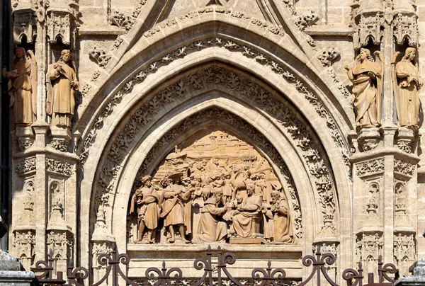 Front Portal Historic Cathedral Sevilla Spain — Stock Photo, Image