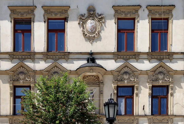 Украшения Фасаде Старого Дома Цешине Польша — стоковое фото