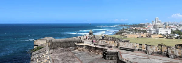 Vista Desde Las Fortificaciones Del Castillo Cristóbal San Juan Puerto —  Fotos de Stock