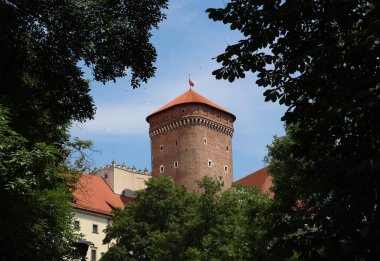 Polonya Kralı 'nın Krakow Polonya' daki kalesi.