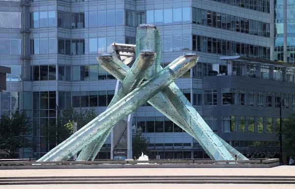 Icycles Olympic Cauldron Vancouver Waterfront — Stock Photo, Image