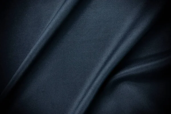 Tissu Lisse Bleu Foncé Élégante Soie Satin Texture Tissu Luxe — Photo
