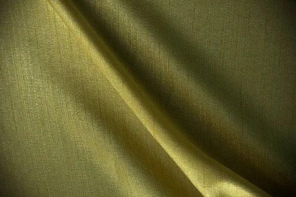 Золотой Складной Шелк Канты Тканевый Текстиль Дизайн Фона — стоковое фото