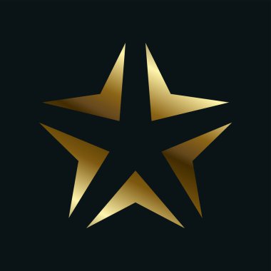 An isolated Golden star vector design on dark background, and premium star icon, symbol, button