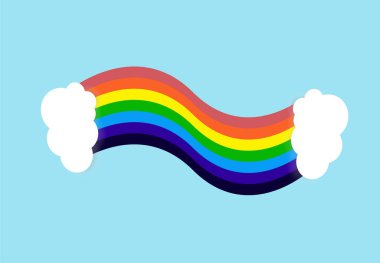 Flag rainbow on light blue background with space for text, a kids and family love concept design on blue background