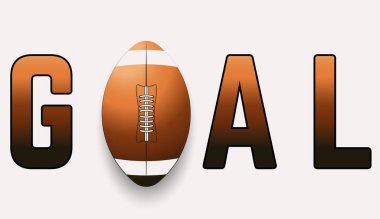 Goal concept vector design, Ameracan football ball concept, football ball on an isolated background. Design pattern for greeting card, banner, poster. Vector illustration