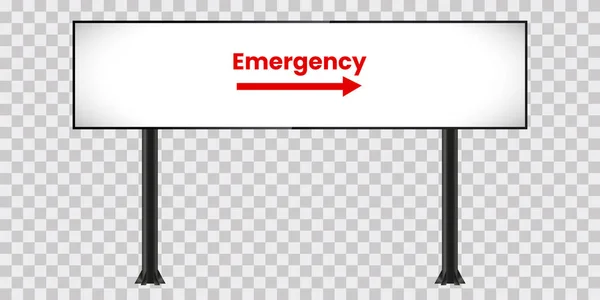 High Collumn Lcd Display Mock Transparency Background Emergency Text Screen — Stock Vector