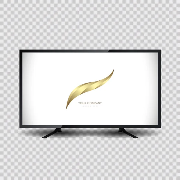 Realistic Screen Mock Isorated Background Design Lcd Screen Type Large — Image vectorielle