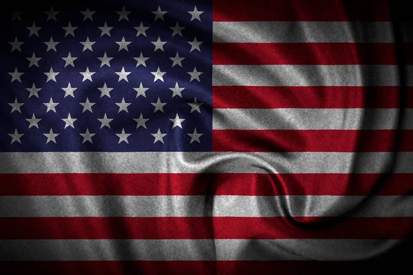 Close Babados Bandeira Americana Ondulado Bandeira Algodão América — Fotografia de Stock