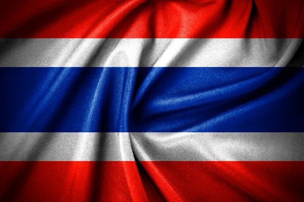Dark curved of thailand flag made by cotton fabric material, and National Flag of Thailand - Rectangular Shape patriotic symbo