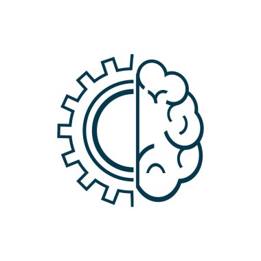 Yapay zeka simgesi, sembol, yapay zeka iması vektör tasarımı, yapay zeka çipi çizimi çizimi