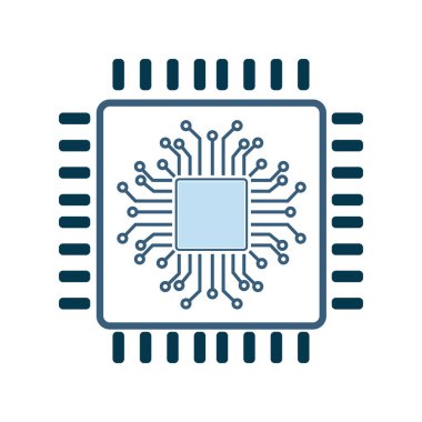 Yapay zeka, Yapay Zeka simgesi, robot beyni üst görüş simgesine yerleştirdi. Robot makine teknolojisi için yapay zeka ve yapay zeka çip kontrol sembolü olan sembol.