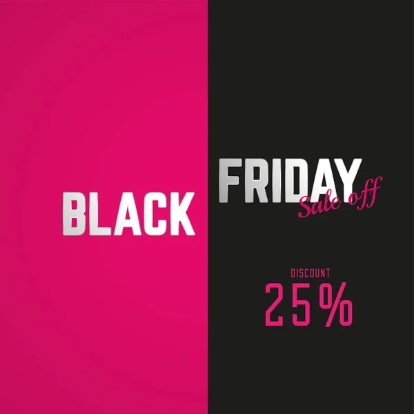 stock vector Black Friday 25 percent sale off discount promo, concept of discount banner vector illustration templaes, sale off text on pink and black background