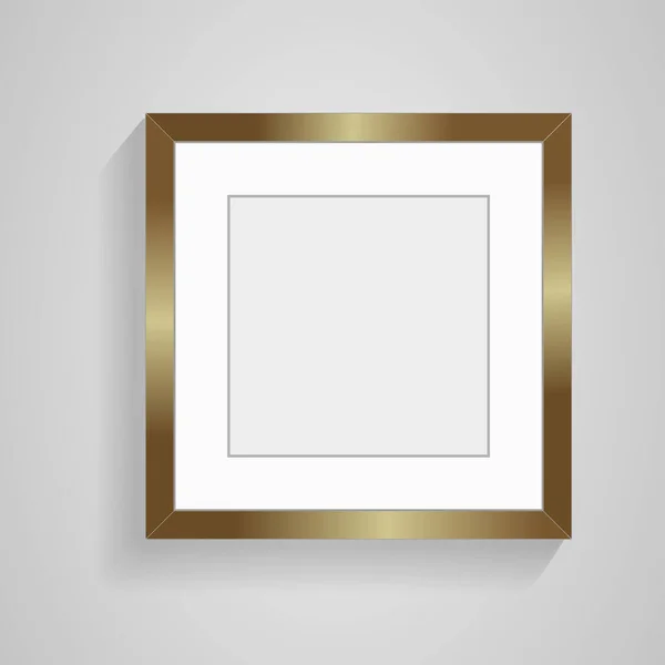 Goldener Bilderrahmen Wandkunst Des Fotorahmens Premium Rechtecke Rahmen Des Bildes — Stockvektor
