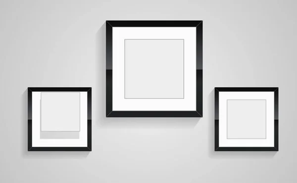 Três Retângulos Quadro Imagem Arte Parede Decorection Vetor Design Grupos —  Vetores de Stock