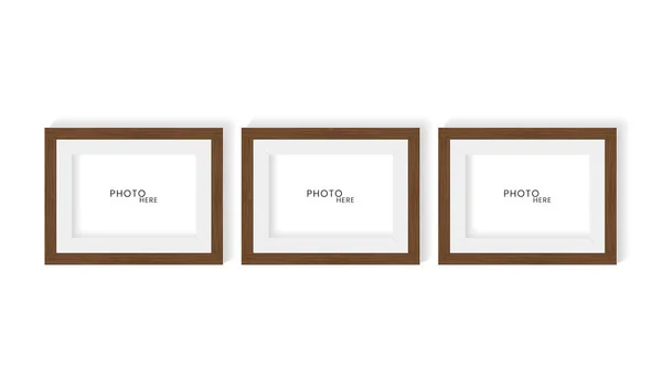 Drei Realistische Fotorahmen Mock Design Modernes Mock Für Wandkunst Stil — Stockvektor