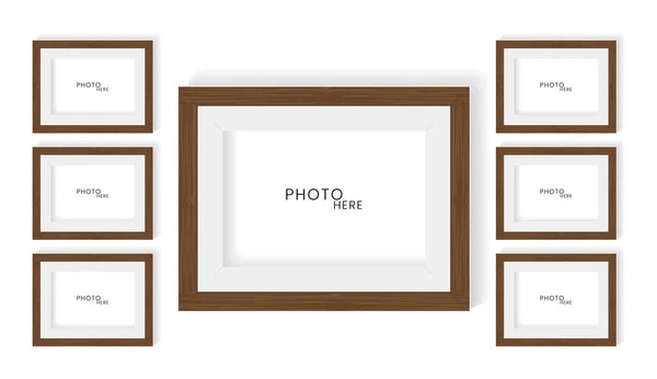 三幅写实的相框造型设计 现代的墙体艺术矢量造型 — 图库矢量图片