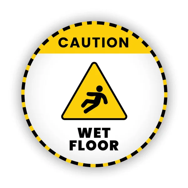 Caution Wet Floor Banner Vector Illustration Deign Sign Warning Wet — Stock Vector