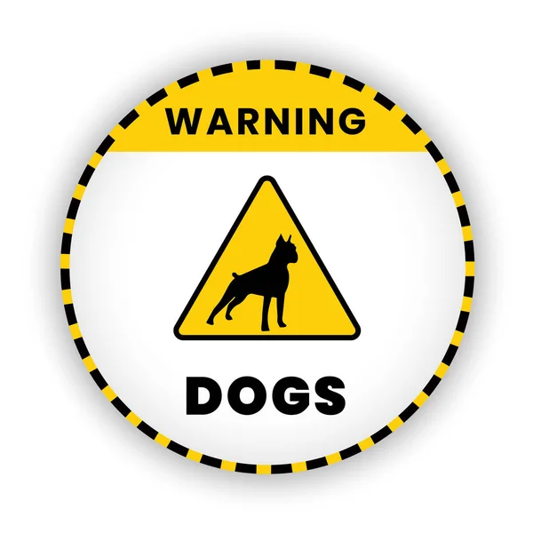 Warning Dog Sign Banner Symbol Yellow Background Vector Banner Warning — Stock Vector