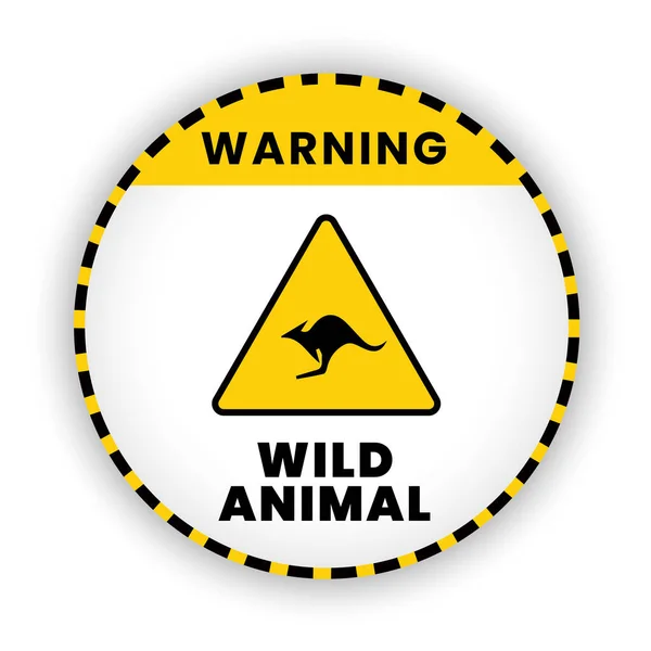 Warning Wild Animal Road Sign Crossing Circle Shape Warning Signg — Stock Vector