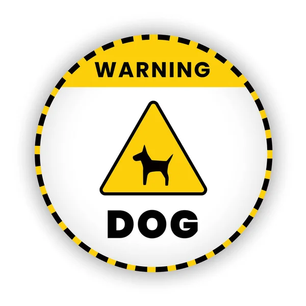 犬のサイン バナー 黄色の背景にシンボルの警告 警告のベクトルバナー — ストックベクタ