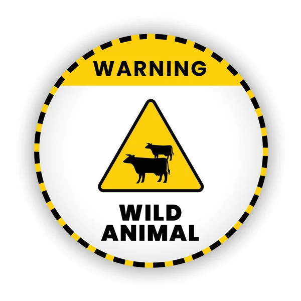 Warning Wild Animals Road Sign Crossing Sign Yellow Color Vector — Stock Vector