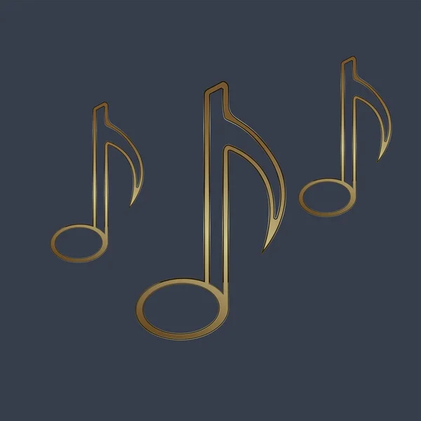 Set Three Luxury Music Symbol Icon Vector Musical Elements Design — Stock Vector