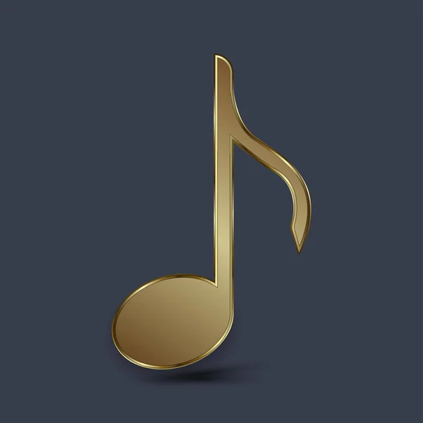 Icono Música Premium Dorada Símbolo Concepto Elemento Diseño Entretenimiento Vector — Vector de stock