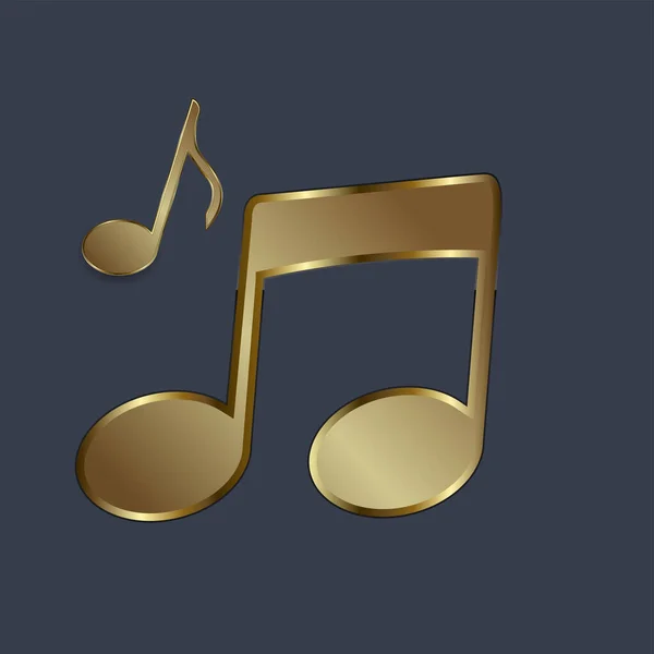 Two Golden Music Icon Thecenter Circle Symbol Element Concept Entertaiment — Stock Vector