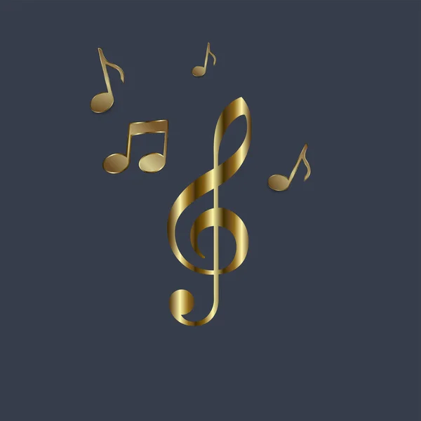 Groups Luxury Music Notes Key Symbols Icons Vector Music Style — Stock Vector