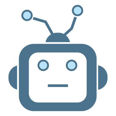 Mornitor robot ve yapay zeka simgeleri, semboller. Yapay zeka çizgili beyin, sibernetik, ai, baş, teknoloji vektörü, illüstrasyon tasarımı