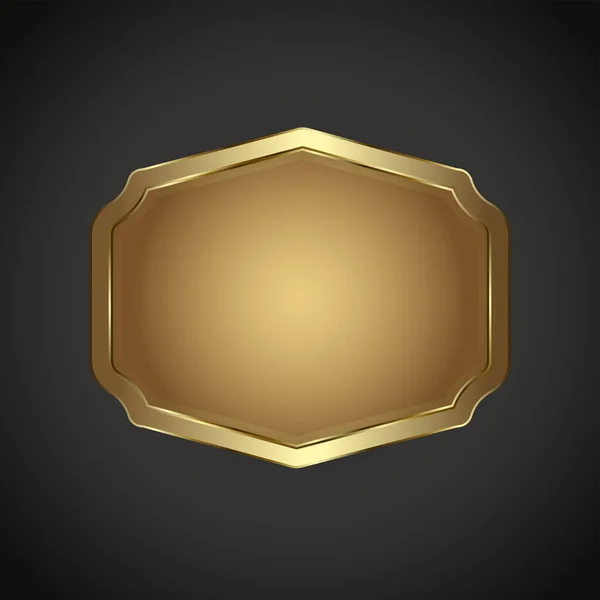 Роскошная Векторная Рамка Golden Retro Железных Кнопок Темном Градиентном Фоне — стоковый вектор