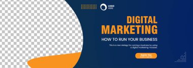 Dijital pazarlama kavramları, gradyan mor eğri pankart tasarımı, sunum için vektör banner şablonları için kullanılır