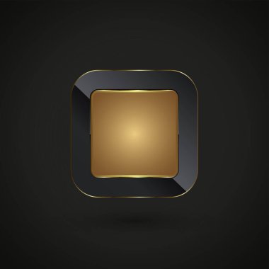 Lüks ve Premium düğmesi, sancak vektör illüstrasyon tasarımı, altın dikdörtgen premium şekilli altın soyut arkaplan pankart