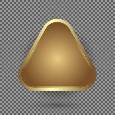 Bir Altın Dikdörtgen düğmesi, Şeffaf arkaplan üzerinde premium pankart, vektör illüstrasyon şablonu