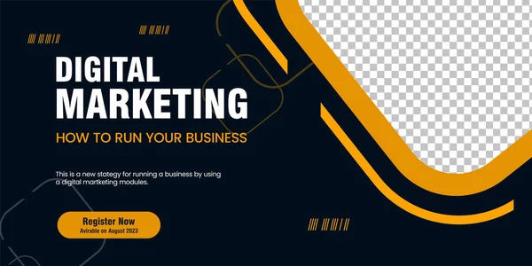Marketing Banner Elemento Online Modelos Sinal Design Modelo Banner Negócios — Vetor de Stock