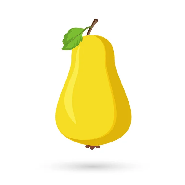 一个孤立的背景上的黄色梨果 健康的梨果黄色概念 载体图解 — 图库矢量图片