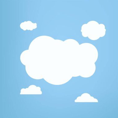 Bulut elementi, karoon tarzı bulutlar, düz bir dizayn. Beyaz bulut koleksiyonu, Dokuz beyaz bulut nesnesi kümesi