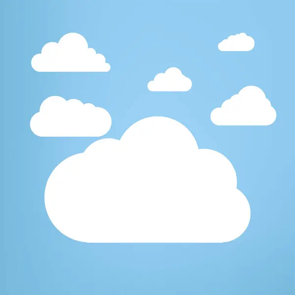 Branco Couds Elementos Grupos Nuvens Sobre Fundo Azul Isolado Grupos — Vetor de Stock
