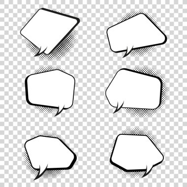 Altı Çizgi Roman Sanatı Grubu. Zekice bir oyun kelimesi. Vektör çizimi. Şeffaf arkaplan tasarımında retro komik konuşma balonu