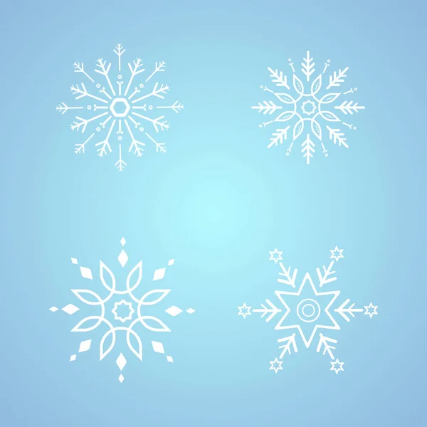 Zole Edilmiş Mavi Zemin Üzerinde Kış Bahar Noel Elementleri Için — Stok Vektör