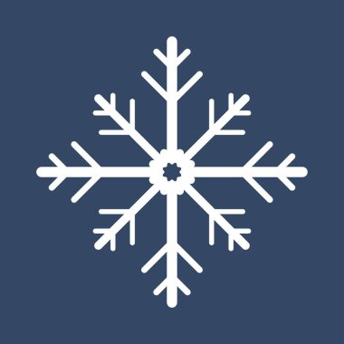 İzole edilmiş koyu mavi arka planda beyaz bir kar tanesi, Sping ve kış konsepti için yumuşak bir kar tanesi.