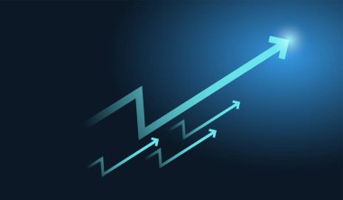 Finansal, İş ve Borsa 'da mavi arkaplan üzerinde kullanılan ok kümesi