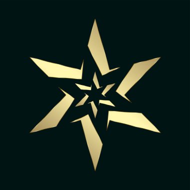 Lükslü Yıldız, 6 köşeli, karanlık arka planda premium yıldızlar, vektör illüstrasyonu