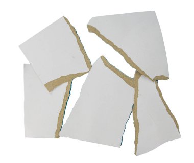 İzole edilmiş arkaplanda bir kağıt kesiği, reklam metni için bir kağıt ögesi