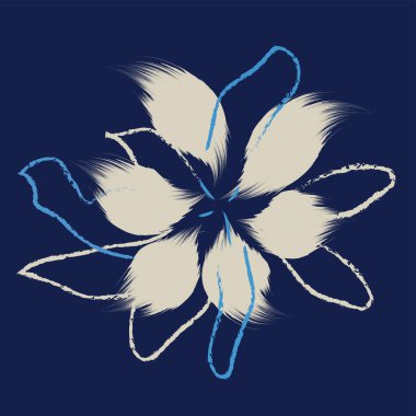 Bir el çizimi tekstil tropikal bicolor çiçeği ve minyatür baskı hayvan geometrik tekstil kıyafet vektörü, illüstrasyon bırakır